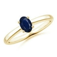 thumbnail image 1 of Solitaire 0.65 Ctw Oval Blue Sapphire 925 Sterling Silver Women Wedding Ring Jewelry, 1 of 5