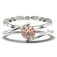 thumbnail image 1 of Solitaire 1.50 Carat Round Cut Morganite Unique Engagement Ring, Bridal Rings Set Wedding Ring In 925 Sterling Silver With 18K White Gold Plating Band, Gift For Her, Promise, Anniversary Ring, 1 of 3