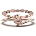 thumbnail image 1 of Solitaire 1.50 Carat Round Cut Morganite Unique Engagement Ring, Classic Wedding Ring, One Matching Band in 10k Solid Rose Gold Band, Gift For Her, Promise Ring, Anniversary Ring, Bridal Set, 1 of 3