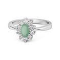 thumbnail image 1 of Solitaire 1.50 Cts Emerald 925 Sterling Silver Halo Accent Women Valentines Day Gifts Ring, 1 of 3