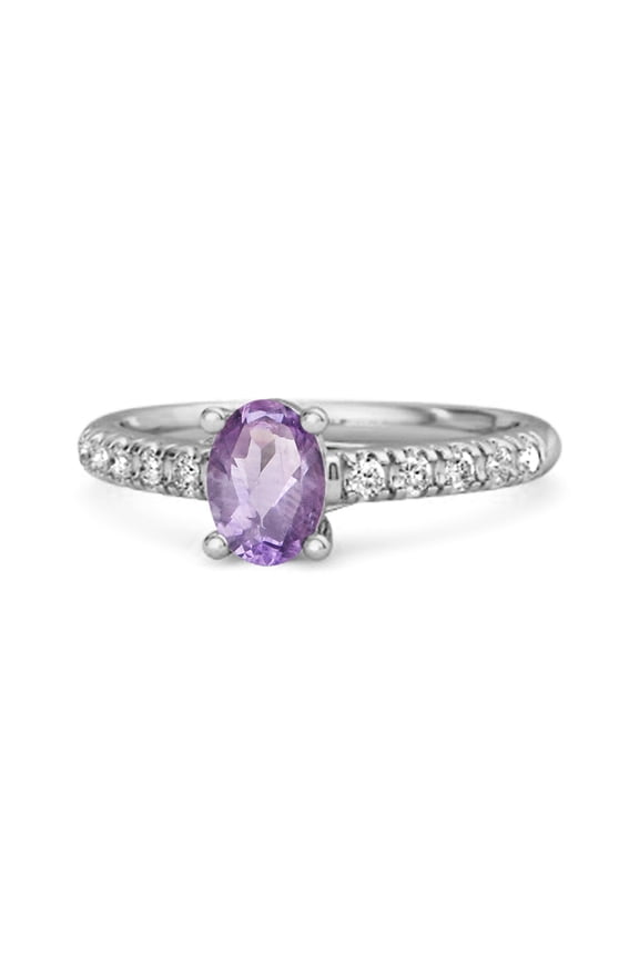 Solitaire 1.50 Ctw Amethyst 925 Sterling Silver Floating Halo Bridal Women Valentines Day Gifts Ring