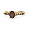 thumbnail image 1 of Solitaire 1.70 Ctw Oval Garnet 925 Sterling Silver Yellow Plated Floating Halo Women Valentines Day Gifts Ring, 1 of 3