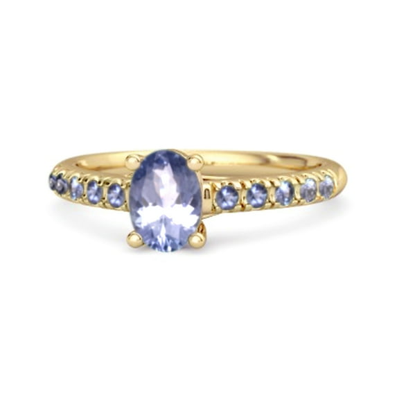 Solitaire 1.70 Ctw Oval Tanzanite 925 Sterling Silver Gold Vermeil Floating Halo Women Valentines Day Gifts Ring