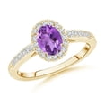 thumbnail image 1 of Solitaire 1 Ctw Oval Amethyst 925 Silver Yellow Plated Women Wedding Ring, 1 of 5