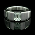 thumbnail image 1 of 2Ct Emerald Cut Lab Created Diamond Men's Engagement Band Ring 14K White Gold Plated, 1 of 3