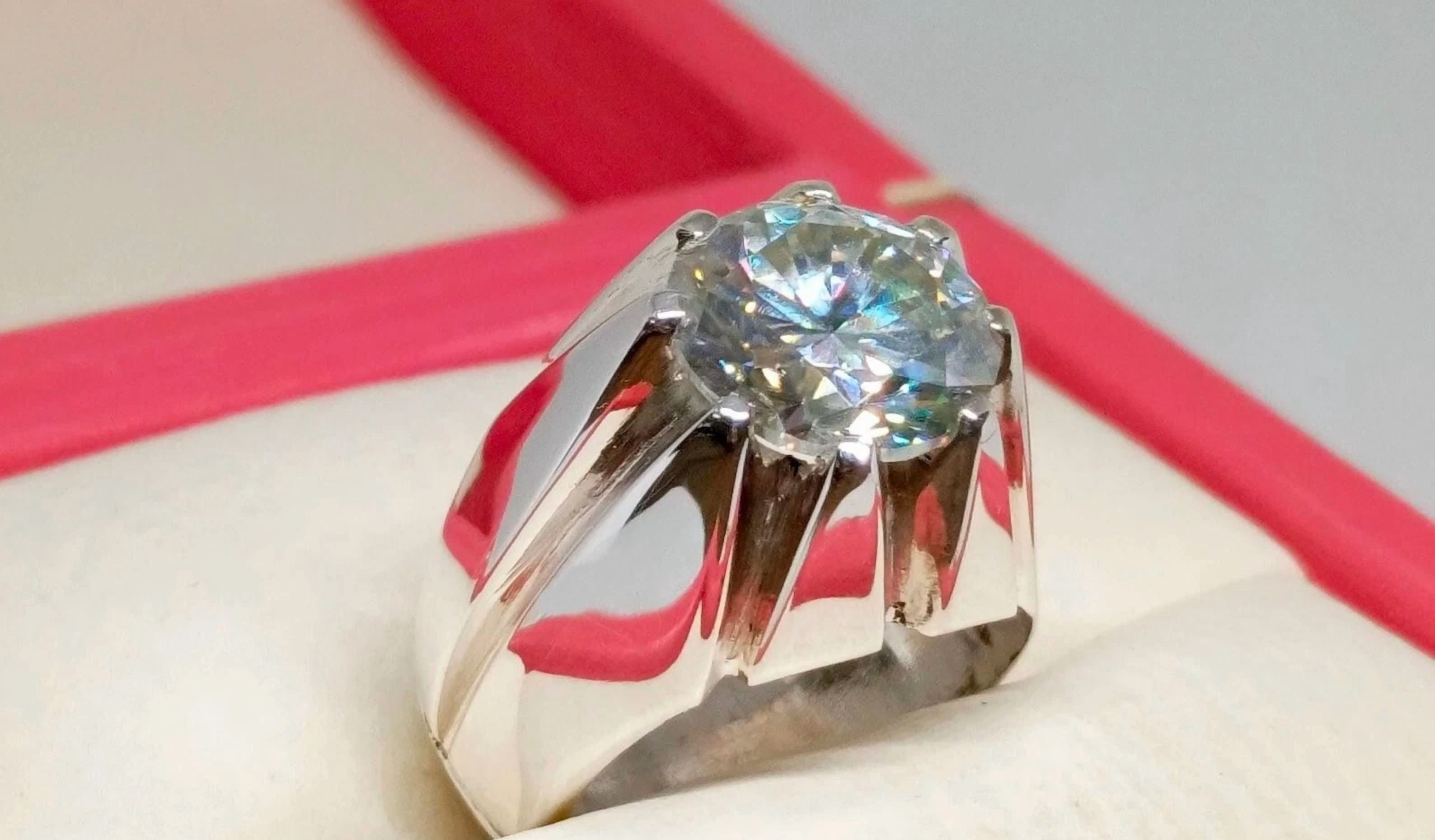 Solitaire Round Cut Simulated Diamond Wedding Engagement - Main Image