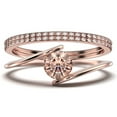 thumbnail image 1 of Solitaire 2 Carat Round Cut Morganite Unique Engagement Ring, Classic Wedding Ring, Two Matching Band in 10k Solid Rose Gold Band, Gift For Her, Promise Ring, Anniversary Ring, Trio Ring Set, 1 of 4
