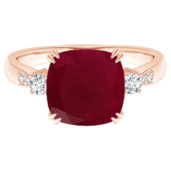 Solitaire 2 Ctw Cushion Ruby Gemstone 925 Sterling Silver Women Wedding Ring