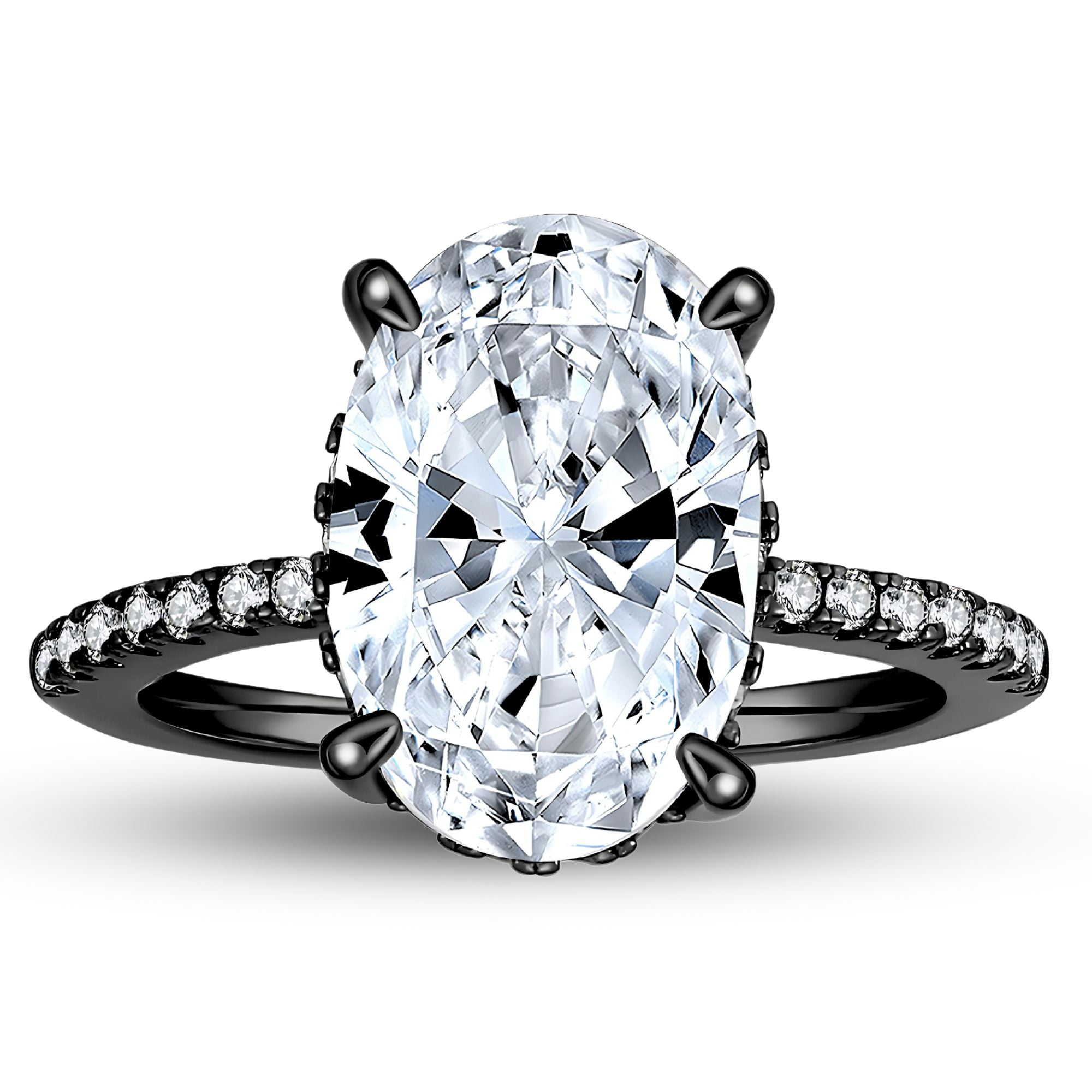 Solitaire 3 Ct Oval Engagement Ring for Women Sterling Silver CZ Ginger Lyne Collection