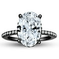 thumbnail image 1 of Solitaire 3 Ct Oval Engagement Ring for Women Sterling Silver CZ Ginger Lyne Collection, 1 of 6