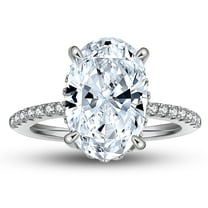 Solitaire 3 Ct Oval Engagement Ring for Women Sterling Silver CZ Ginger Lyne Collection Size 6