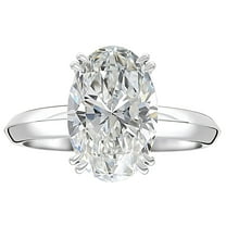 Solitaire 3Ct Oval Cut Engagement Ring for Women Sterling Silver 8A CZ Ginger Lyne Collection