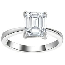 Solitaire 4Ct Emerald Cut Engagement Ring for Women Sterling Silver 8A CZ Ginger Lyne Collection