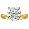 thumbnail image 1 of Solitaire 4Ct Round Cut Engagement Ring for Women Sterling Silver 8A CZ Ginger Lyne Collection - 7,Gold Tone, 1 of 7