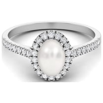 Mooneye Solitaire 7x5 mm Oval Shape Pearl Gemstone Halo 925 Sterling Silver Engagement Women Ring