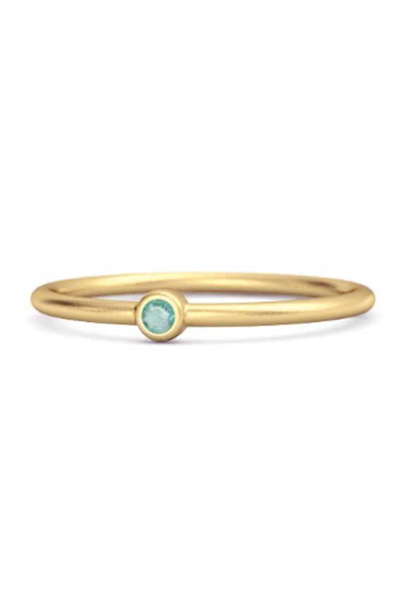 Solitaire 925 Sterling Silver Gold Vermeil 0.1 Cts Natural Stackable Tiny Women Valentines Day Gifts Ring