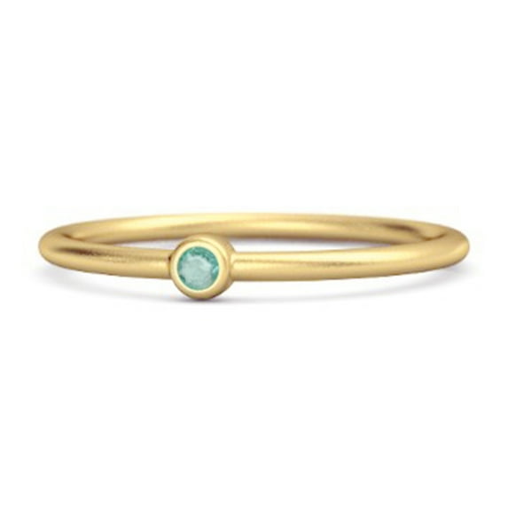 Solitaire 925 Sterling Silver Gold Vermeil 0.1 Cts Natural Stackable Tiny Women Valentines Day Gifts Ring