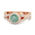 thumbnail image 1 of Mooneye Solitaire 3.37 Ct Emerald 925 Sterling Silver Rose Vermeil Infinity Women Wedding Ring, 1 of 3