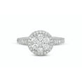 thumbnail image 1 of Solitaire With Accents Halo Engagememt Ring, Round Cut Diamond Pave Set Wedding Ring, 2.2 Ct Simulated Diamond Ring, 14k White Gold Plated, Promise Proposal Anniversary Ring For Her Special Occasion, 1 of 4