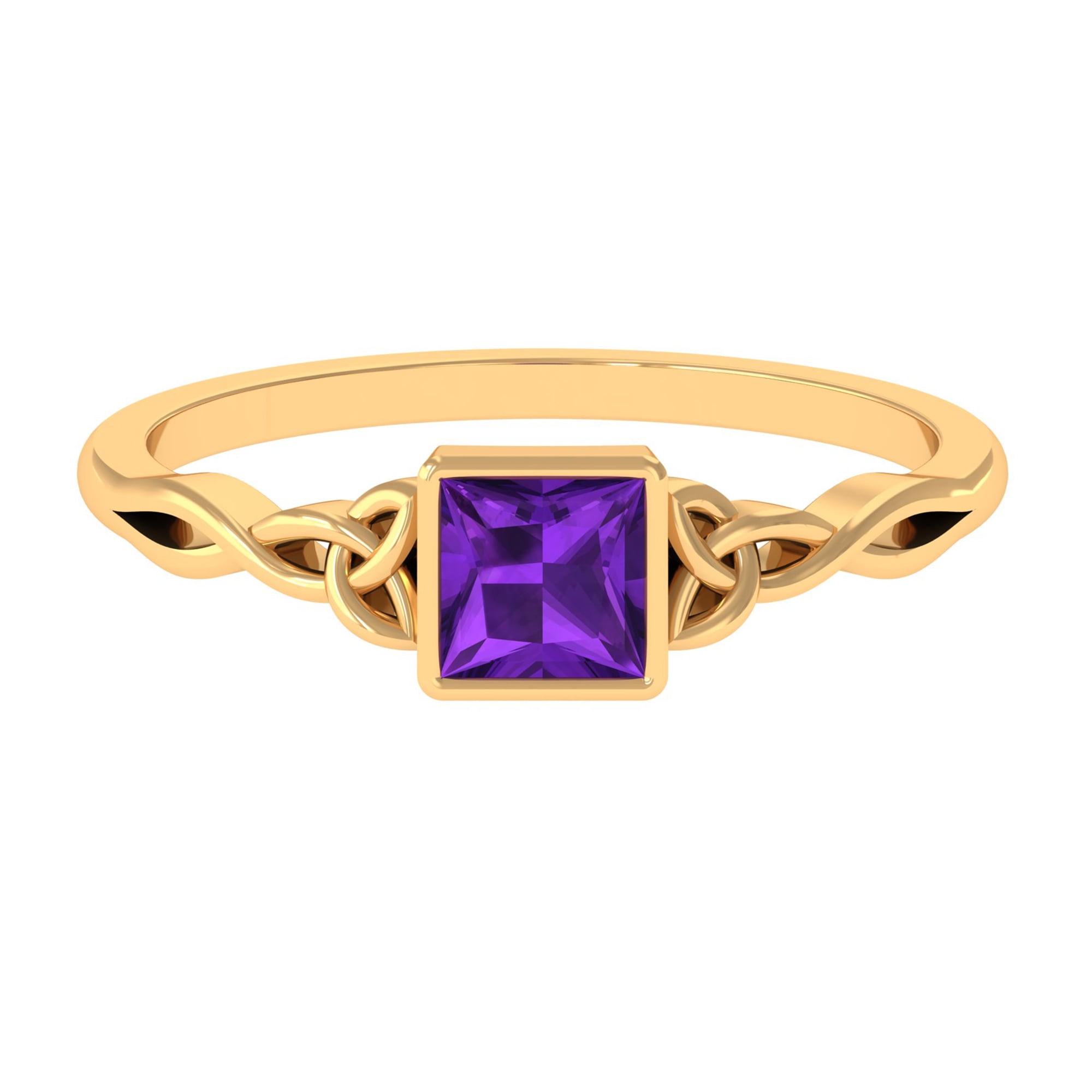 Rosec Jewels Solitaire Amethyst Celtic Knot Ring, February