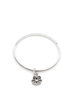 Solitaire Angel Charm Bangle