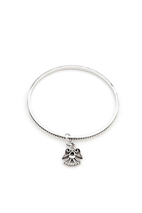 Solitaire Angel Charm Bangle