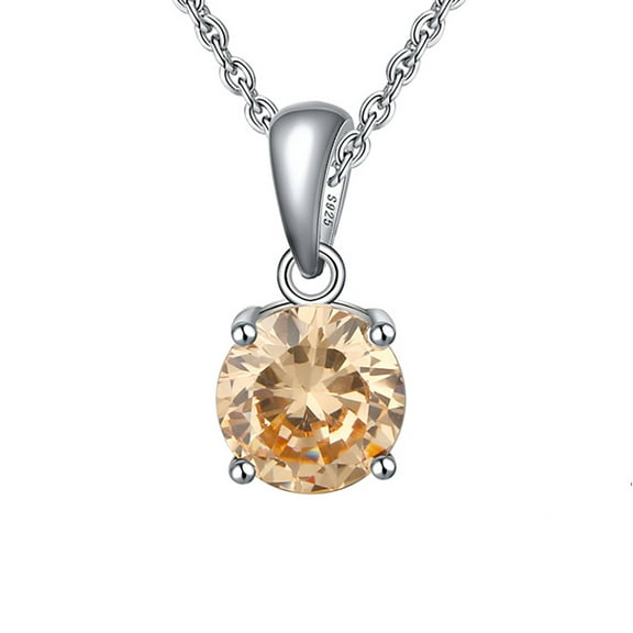 Solitaire Birthstone Necklace for Women Cz Sterling Silver Ginger Lyne Collection