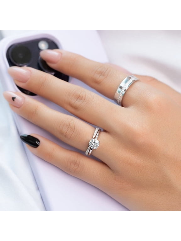 2.00CT Round Moissanite Solitaire Engagement Ring 14kWhite Gold, Ring Size 7.5