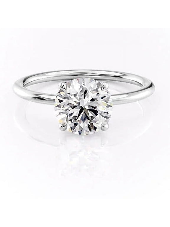 2.00CT Round Moissanite Solitaire Engagement Ring in Sterling Silver