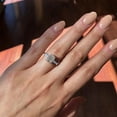 thumbnail image 1 of Solitaire Brilliance 2.30Ct Three Stone Emerald Cut Moissanite Engagement Ring, Side Tapered Baguette Diamond Engagement Ring, 10k White Gold, Ring Size 8, 1 of 6