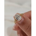 thumbnail image 1 of Solitaire Brilliance 2.60Ct Cushion Cut Moissanite Diamond Split Shank Style Engagement Solitaire Ring for Annivarsary Gift in 10K Yellow Gold, Ring Size 7, 1 of 7