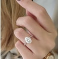 thumbnail image 1 of Solitaire Brilliance 2.65ct Oval DE-VVS Moissanite Diamond Dainty Pave Engagement Ring, Solitaire Dianty Wedding Gift Ring, 14kWhite Gold, Ring Size 7.5, 1 of 5