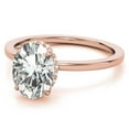 thumbnail image 1 of Solitaire Brilliance 2CT Oval Cut Moissanite Diamond Engagement Solitaire Ring 18K Rose Gold, Ring Size 6.5, 1 of 5