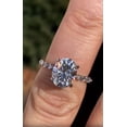 thumbnail image 1 of Solitaire Brilliance 2CT Oval Lab Grown Diamond Distance Pave Band Engagement Ring 14K White Gold, Ring Size 10.5, 1 of 5