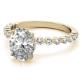 thumbnail image 1 of Solitaire Brilliance 2CT Oval Lab Grown Diamond Distance Pave Band Engagement Ring 18K Yellow Gold, Ring Size 5, 1 of 5