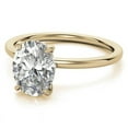 thumbnail image 1 of Solitaire Brilliance 2CT Oval Lab Grown Diamond Solitaire with Hidden Halo Engagement Ring 10K Yellow Gold, Ring Size 8.5, 1 of 5