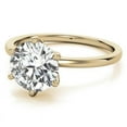 thumbnail image 1 of Solitaire Brilliance 2CT Round Brilliant Lab Grown Diamond Solitaire Engagement 6 Prong Ring 18K Yellow Gold, Ring Size 7, 1 of 5