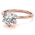 thumbnail image 1 of Solitaire Brilliance 2CT Round Brilliant Moissanite Solitaire Engagement 6 Prong Ring 10K Rose Gold, Ring Size 9, 1 of 5