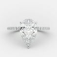 thumbnail image 1 of Solitaire Brilliance 3.90CT Pear Moissanite Solitaire Pave Hidden Halo Engagement Ring for Women 10k White Gold Ring Size 6.5, 1 of 7