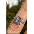 thumbnail image 1 of Solitaire Brilliance 3.CT Emerald Moissanite Diamond Pave Basket Engagement Ring 10K White Gold, Ring Size 9.5, 1 of 5