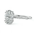 thumbnail image 1 of Solitaire Brilliance Elegant 2.10ct Oval-Cut Diamond Engagement Ring with Marquise Accents 18K White Gold, Ring Size 10, 1 of 3