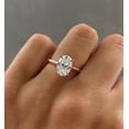 thumbnail image 1 of Solitaire Brilliance Oval Moissanite Engagement Solitaire Ring, 2.50CT Hidden Halo 14kYellow Gold, Ring Size 4, 1 of 8
