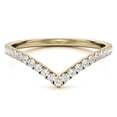 thumbnail image 1 of Solitaire Brilliance Round Lab Grown Diamond V-Shape Stackable Band, Unique Curved Pave Diamond Chevron Wedding Ring Solid 10K Yellow Gold, Ring Size 8.5, 1 of 6