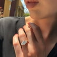 thumbnail image 1 of Solitaire Brilliance1.90CT Oval Cut Three Stone Moissanite Engagement Ring for Women 10k White Gold, Ring Size 9.5, 1 of 7
