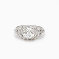 thumbnail image 1 of Solitaire Cluster Diamond Engagement Ring, Solitaire With Accents Diamond Ring, Halo Diamond Wedding Ring, 925 Sterling Silver, 2.4 Ct Simulated Diamond, Proposal Ring For Girlfriend, 1 of 5