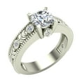 thumbnail image 1 of Solitaire Diamond Engagement Ring for Women Embellished Shank GIA certified Round brilliant 14K White Gold 1.35 carat (G,SI), 1 of 6