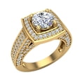thumbnail image 1 of Solitaire Diamond Engagement Rings for Women GIA certified Round Brilliant Diamond Square Halo Rings Cathedral 18K Gold 2.20 carat (G,VS1), 1 of 6