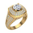 thumbnail image 1 of Solitaire Diamond Engagement Rings for Women GIA certified Round Brilliant Diamond Square Halo Rings Tapered Shank 14K Gold 2.20 carat (G,SI), 1 of 6