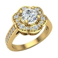 thumbnail image 1 of Solitaire Diamond Floral Halo Wedding Ring 18K Gold (G,VS1), 1 of 6
