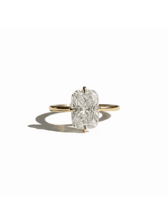 Solitaire Elongated Cushion Cut Diamond Engagement Ring, Vintage Promise Ring, Wedding Proposal Ring, Anniversary Ring, Proposal Ring, Promise Ring, Anniversary Ring.
